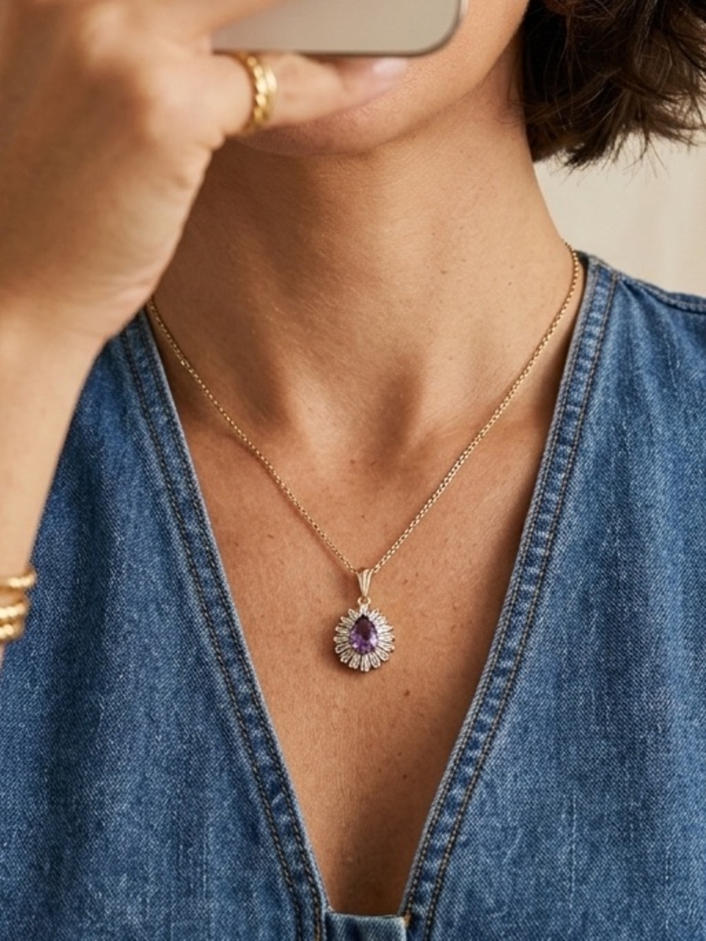 DAINTY Flower Necklace | Gold Plated | Statement Necklace |  Delicate Necklace